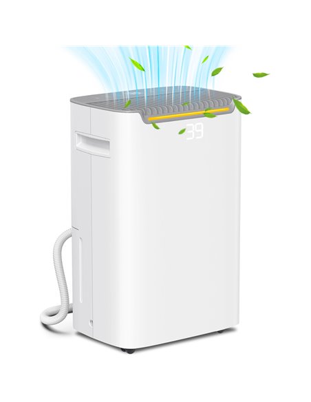 HOMCOM 20L/Day Dehumidifier with Continuous Drainage, 2.5L Water Tank, 24H Timer On/off, Digital Humidity Display, Air Filter, D - pic 110915 | FastDaddyshop