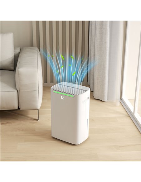 HOMCOM 20L/Day Dehumidifier with Continuous Drainage, 2.5L Water Tank, 24H Timer On/off, Digital Humidity Display, Air Filter, D - pic 110916 | FastDaddyshop