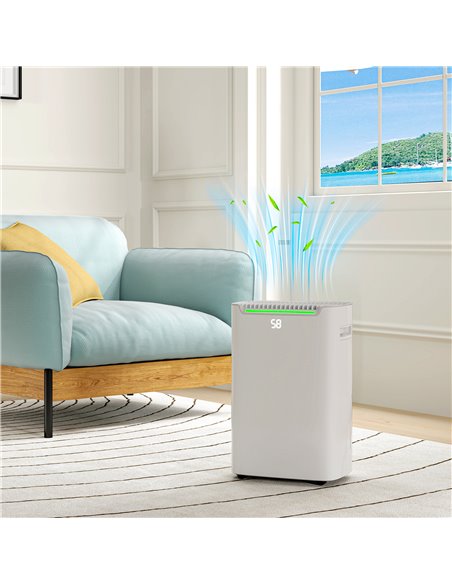 HOMCOM 20L/Day Dehumidifier with Continuous Drainage, 2.5L Water Tank, 24H Timer On/off, Digital Humidity Display, Air Filter, D - pic 110923 | FastDaddyshop