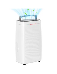 HOMCOM 16L/Day Dehumidifier with Activated Carbon Air Filter, Continuous Drainage, 5.5L Water Tank, 24H Timer, Humidity Light, D