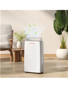 HOMCOM 16L/Day Dehumidifier with Activated Carbon Air Filter, Continuous Drainage, 5.5L Water Tank, 24H Timer, Humidity Light, D 2