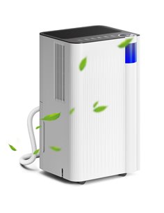 HOMCOM 12L/Day Dehumidifier with Continuous Drainage, 2L Water Tank, 24H Timer, Digital Humidity Display, Filter, Auto Defrost, 