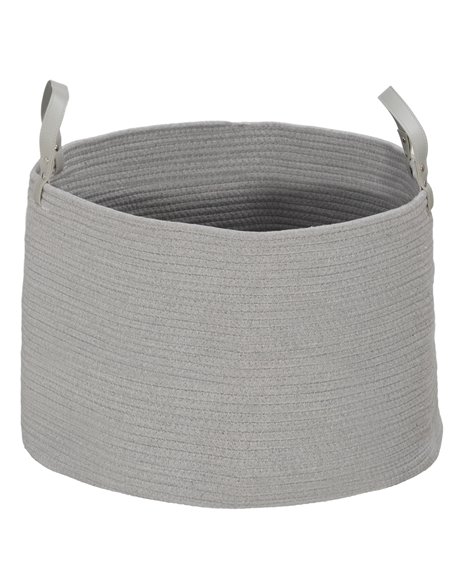 HOMCOM 88L Cotton Rope Laundry Basket, with Handles - Grey 850-318V01GY - pic 110960 | FastDaddyshop