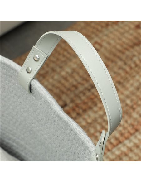 HOMCOM 88L Cotton Rope Laundry Basket, with Handles - Grey 850-318V01GY - pic 110967 | FastDaddyshop