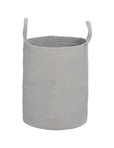 HOMCOM 36L Cotton Rope Laundry Basket, with Handles - Grey 850-318V00GY