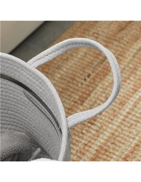 HOMCOM 36L Cotton Rope Laundry Basket, with Handles - Grey 850-318V00GY - pic 110976 | FastDaddyshop