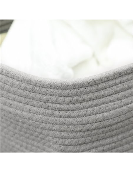 HOMCOM 36L Cotton Rope Laundry Basket, with Handles - Grey 850-318V00GY - pic 110977 | FastDaddyshop