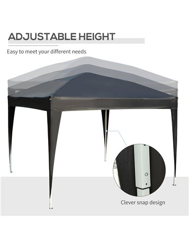 Outsunny 3x3m Pop up Gazebo Marquee-Black Water Resistant Wedding Camping Party Tent+ Free Carry Bag-Black