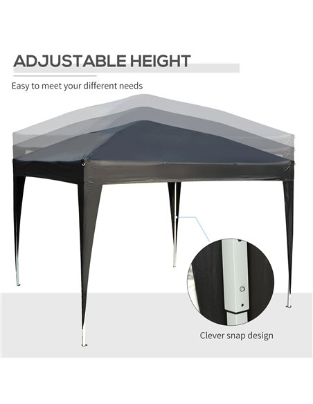 Outsunny 3x3m Pop up Gazebo Marquee-Black Water Resistant Wedding Camping Party Tent+ Free Carry Bag-Black - pic 11098 | FastDaddyshop