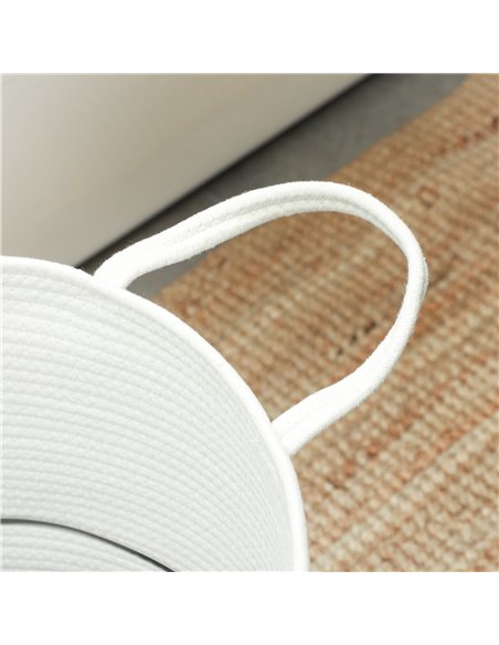 HOMCOM 36L Cotton Rope Laundry Basket, with Handles - Cream White 850-318V00CW - pic 110985 | FastDaddyshop