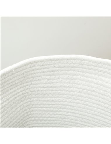 HOMCOM 36L Cotton Rope Laundry Basket, with Handles - Cream White 850-318V00CW