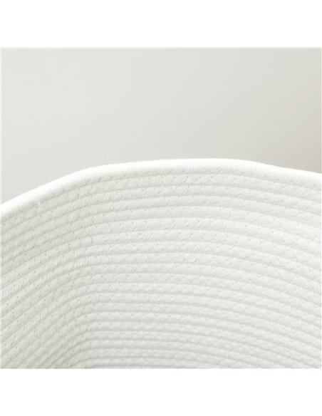 HOMCOM 36L Cotton Rope Laundry Basket, with Handles - Cream White 850-318V00CW - pic 110986 | FastDaddyshop