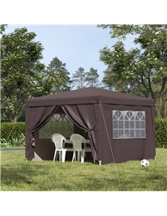 Outsunny Pop Up Gazebo Marquee size 3x3m, Coffee 2
