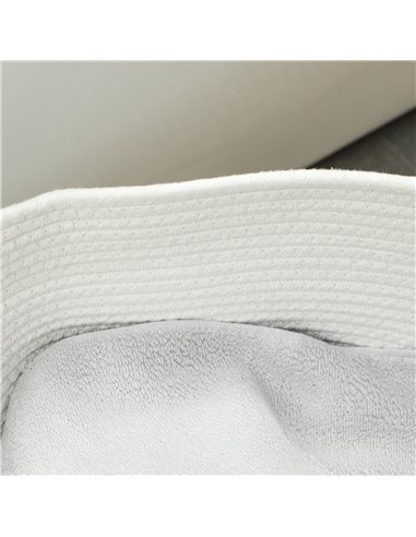 HOMCOM 88L Cotton Rope Laundry Basket, with Handles - Cream White 850-318V01CW