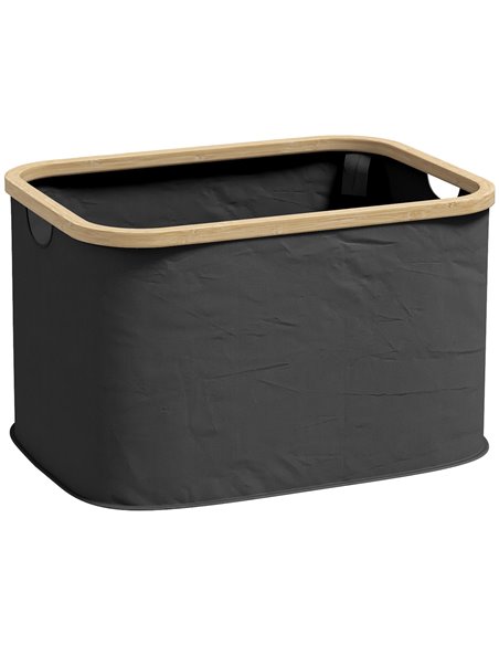 HOMCOM 36L Foldable Laundry Basket, with Bamboo Top - Black 850-319V00BK - pic 110996 | FastDaddyshop