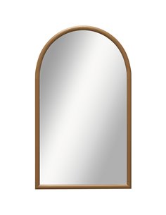 HOMCOM 110 x 65cm Wooden Arched Mirror - Natural Finish 830-861V80DR