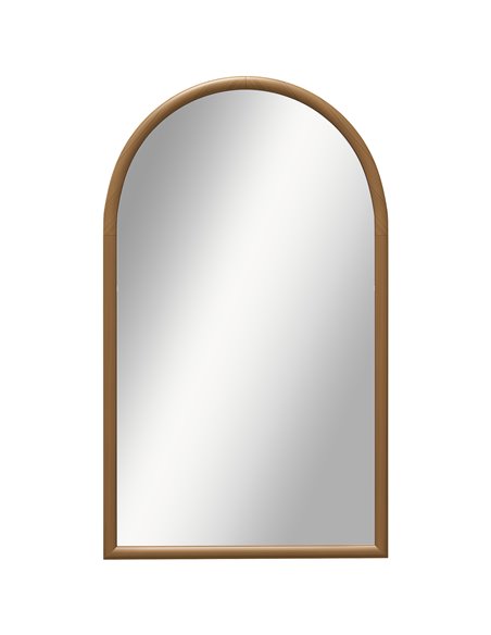 HOMCOM 110 x 65cm Wooden Arched Mirror - Natural Finish 830-861V80DR - pic 111050 | FastDaddyshop