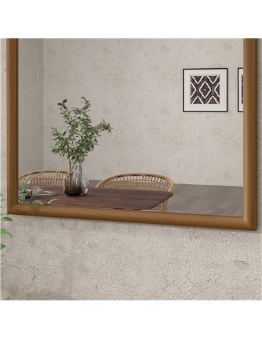 HOMCOM 110 x 65cm Wooden Arched Mirror - Natural Finish 830-861V80DR