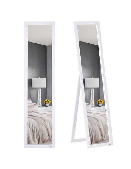HOMCOM Full Length Mirror for Bedroom, Free Standing Dressing Mirror, Wall Mirror for Living Room, 37 x 154 cm, White 831-389V80 - pic 111059 | FastDaddyshop