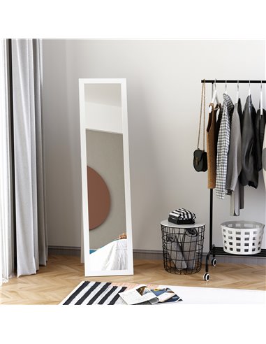 HOMCOM Full Length Mirror for Bedroom, Free Standing Dressing Mirror, Wall Mirror for Living Room, 37 x 154 cm, White 831-389V80
