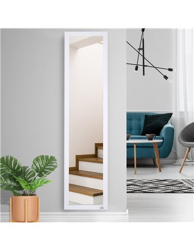 HOMCOM Full Length Mirror for Bedroom, Free Standing Dressing Mirror, Wall Mirror for Living Room, 37 x 154 cm, White 831-389V80