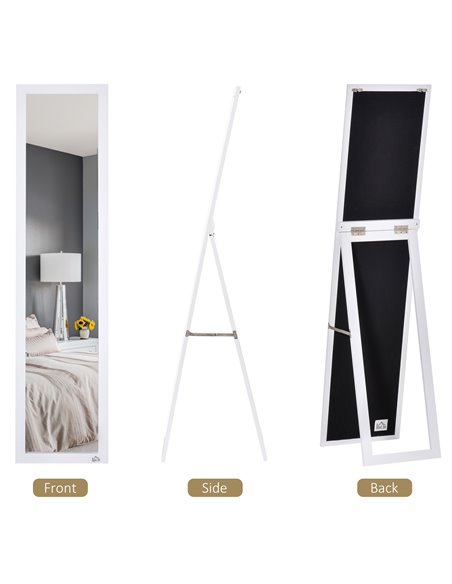 HOMCOM Full Length Mirror for Bedroom, Free Standing Dressing Mirror, Wall Mirror for Living Room, 37 x 154 cm, White 831-389V80 - pic 111065 | FastDaddyshop