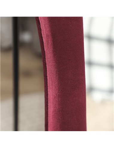 HOMCOM Wavy Velvet-Feel Full Length Mirror - Wine Red 831-860V70WR