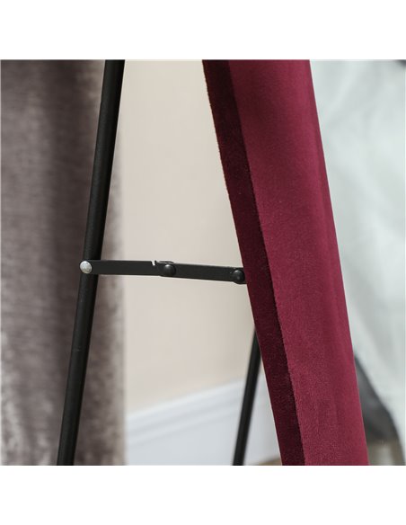 HOMCOM Wavy Velvet-Feel Full Length Mirror - Wine Red 831-860V70WR - pic 111075 | FastDaddyshop