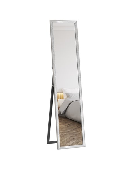 HOMCOM Glitter Frame Full-Length Mirror - Silver 831-866V80SR - pic 111086 | FastDaddyshop