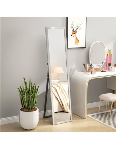 HOMCOM Glitter Frame Full-Length Mirror - Silver 831-866V80SR