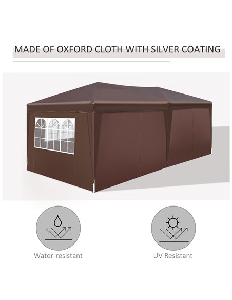 Outsunny Pop Up Gazebo Marquee, size(6m x 3m)-Coffee - pic 11109 | FastDaddyshop