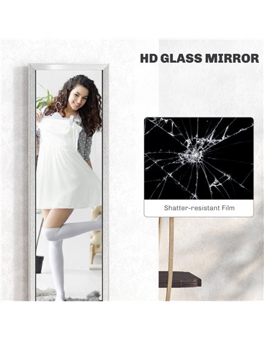 HOMCOM Glitter Frame Full-Length Mirror - Silver 831-866V80SR