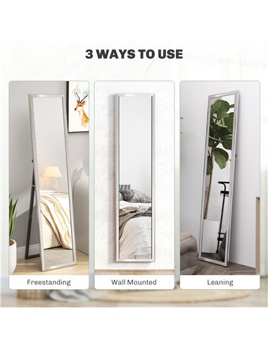 HOMCOM Glitter Frame Full-Length Mirror - Silver 831-866V80SR