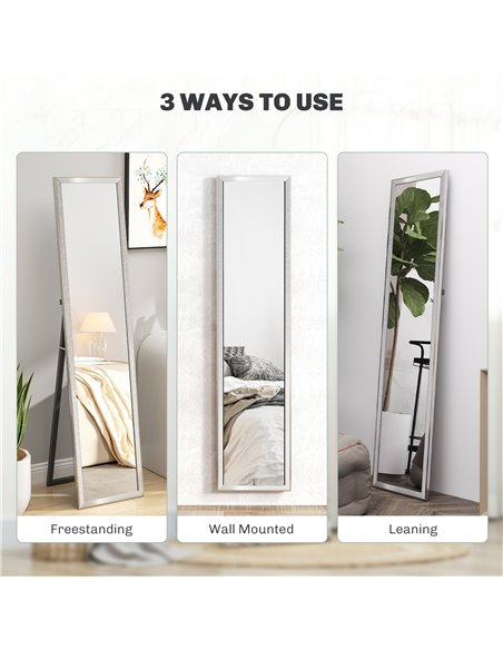 HOMCOM Glitter Frame Full-Length Mirror - Silver 831-866V80SR - pic 111091 | FastDaddyshop