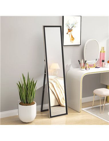 HOMCOM Glitter Frame Full-Length Mirror - Black 831-866V80BK