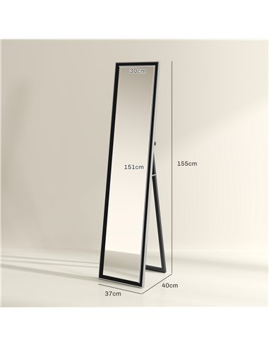 HOMCOM Glitter Frame Full-Length Mirror - Black 831-866V80BK