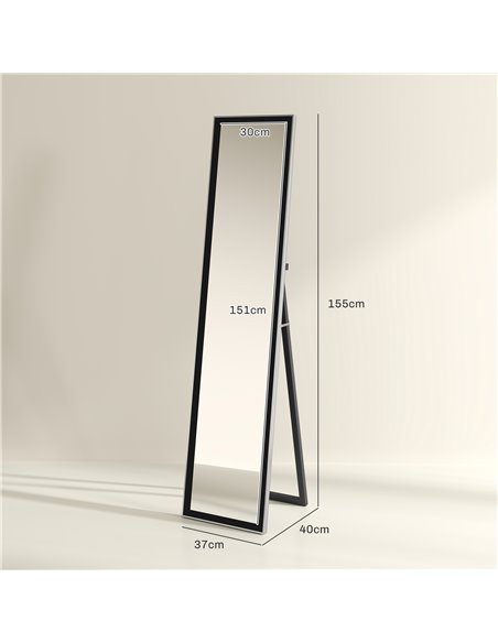 HOMCOM Glitter Frame Full-Length Mirror - Black 831-866V80BK - pic 111097 | FastDaddyshop