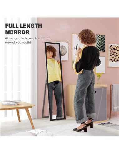 HOMCOM Glitter Frame Full-Length Mirror - Black 831-866V80BK