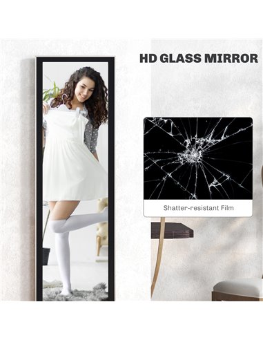 HOMCOM Glitter Frame Full-Length Mirror - Black 831-866V80BK