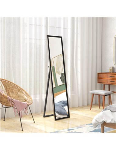 HOMCOM Glitter Frame Full-Length Mirror - Black 831-866V80BK