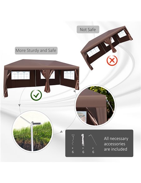 Outsunny Pop Up Gazebo Marquee, size(6m x 3m)-Coffee - pic 11111 | FastDaddyshop