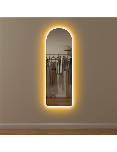 HOMCOM 120 x 40cm Arch Mirror, with LED Lights 831-886V71CR - pic 111113 | FastDaddyshop