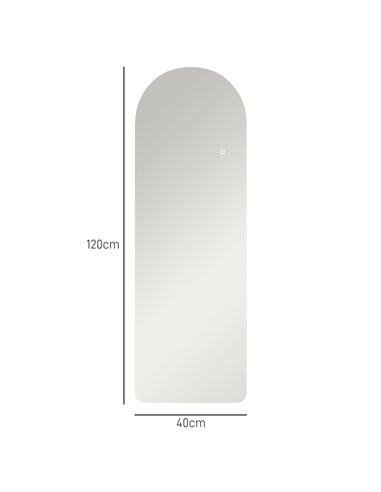 HOMCOM 120 x 40cm Arch Mirror, with LED Lights 831-886V71CR
