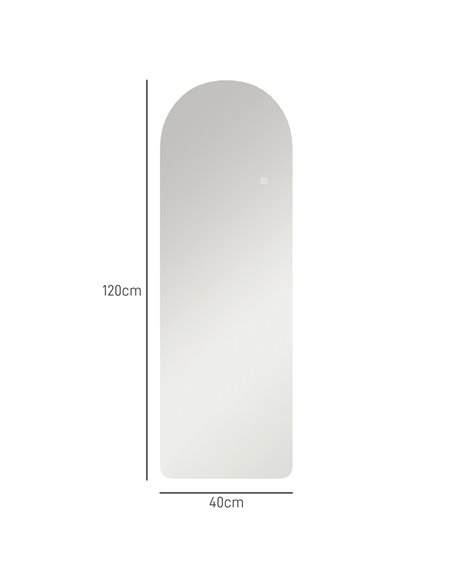 HOMCOM 120 x 40cm Arch Mirror, with LED Lights 831-886V71CR - pic 111115 | FastDaddyshop