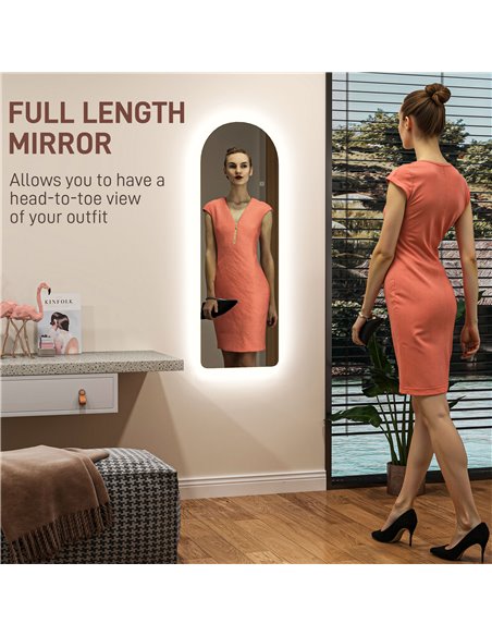 HOMCOM 120 x 40cm Arch Mirror, with LED Lights 831-886V71CR - pic 111116 | FastDaddyshop