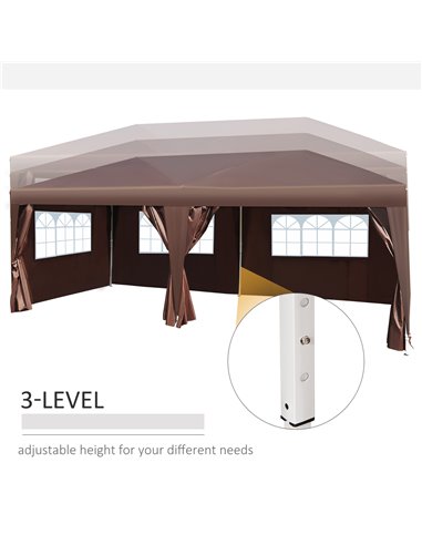 Outsunny Pop Up Gazebo Marquee, size(6m x 3m)-Coffee