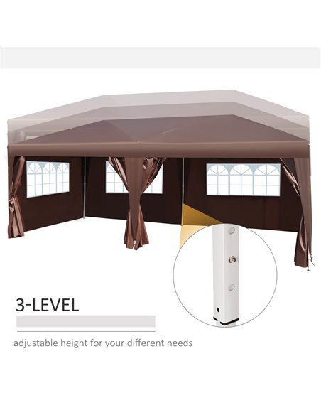 Outsunny Pop Up Gazebo Marquee, size(6m x 3m)-Coffee - pic 11112 | FastDaddyshop