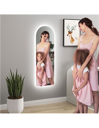 HOMCOM 120 x 40cm Arch Mirror, with LED Lights 831-886V71CR