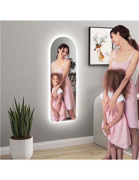 HOMCOM 120 x 40cm Arch Mirror, with LED Lights 831-886V71CR - pic 111121 | FastDaddyshop