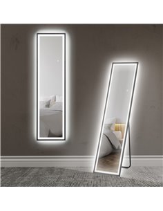HOMCOM 150 x 40cm Full Length Mirror, with Adjustable Lights - Black 831-883V70BK